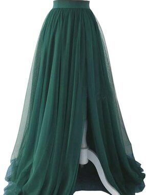 Maxi Green Tulle Skirt
